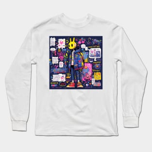 Mystical Doodle Meditator Long Sleeve T-Shirt